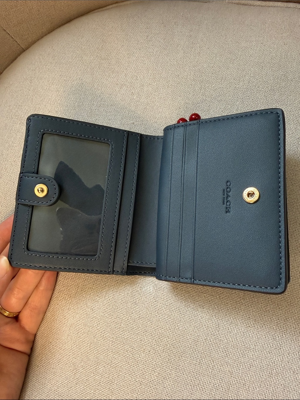 Coach Loved Denim Snap Wallet - Picture 3 of 4